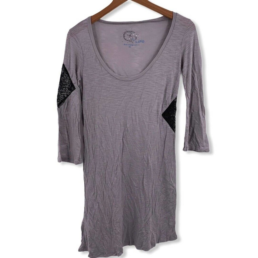 Planet Blue Long Sleeve Dress Lace Cutout Modal‎ XS